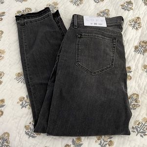 LOFT - New w/ tags modern skinny faded black jeans 10P/30 frayed hem